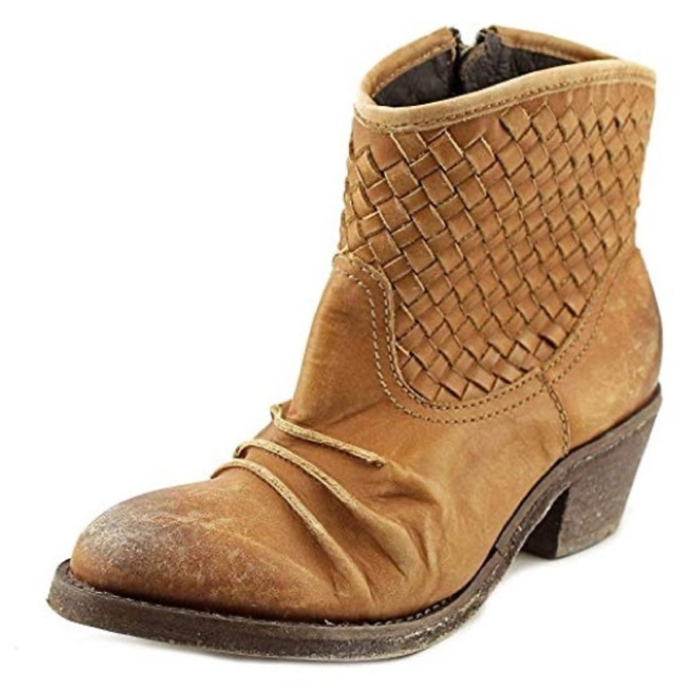 Circle G Distressed Woven Boho Ankle Boots